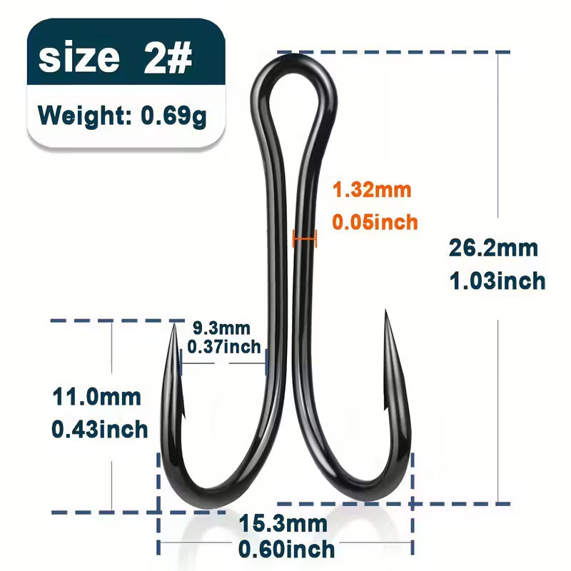 Fishing 10 pcs Double Hooks